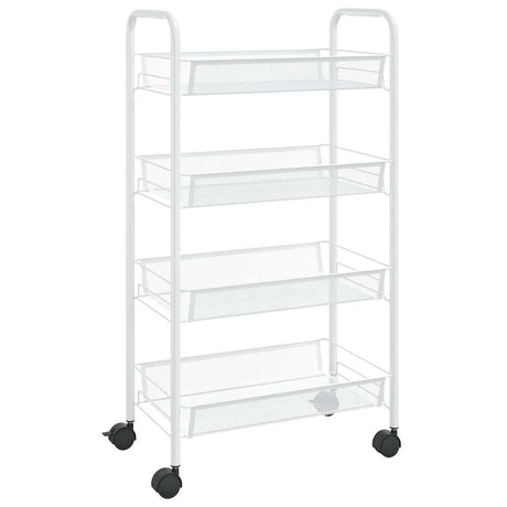 Vidaxl keukentrolley 4-laags 46x26x85 cm ijzer wit