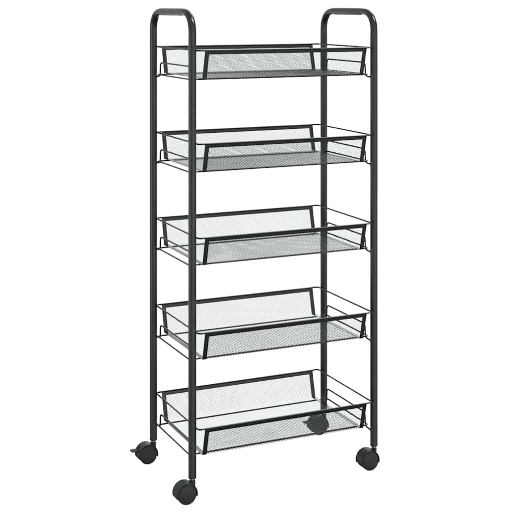 Vidaxl keukentrolley 5-laags 46x26x105 cm ijzer zwart