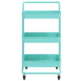 Vidaxl keukentrolley 3-laags 42x35x85 cm ijzer en abs turquoise