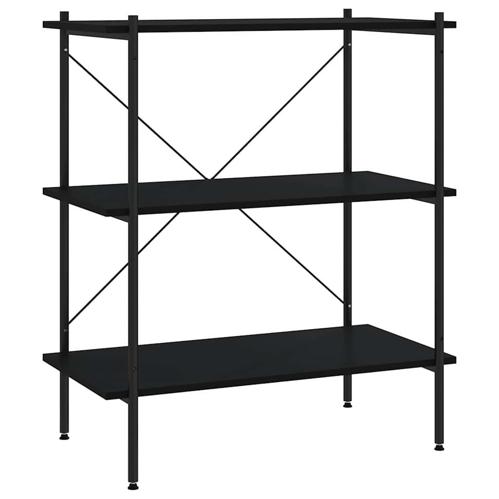 Vidaxl opbergrek 3-laags 80x40x92 cm zwart
