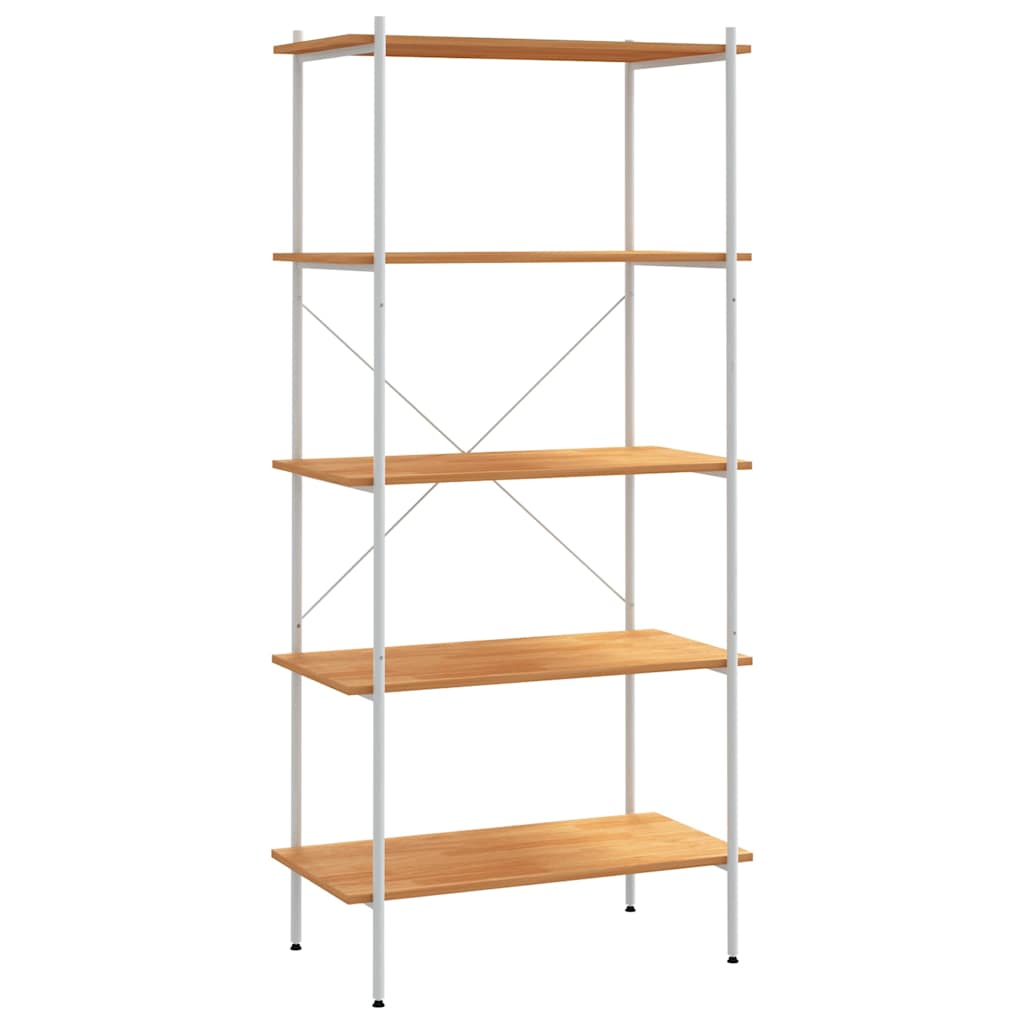 Vidaxl opbergrek 5-laags 80x40x163 cm wit en eikenkleurig