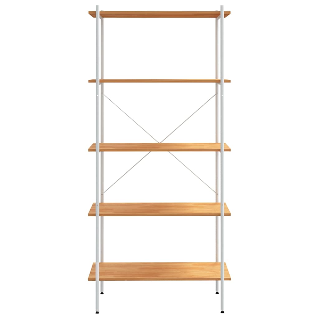 Vidaxl opbergrek 5-laags 80x40x163 cm wit en eikenkleurig
