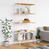 Vidaxl opbergrek 5-laags 80x40x163 cm wit en eikenkleurig