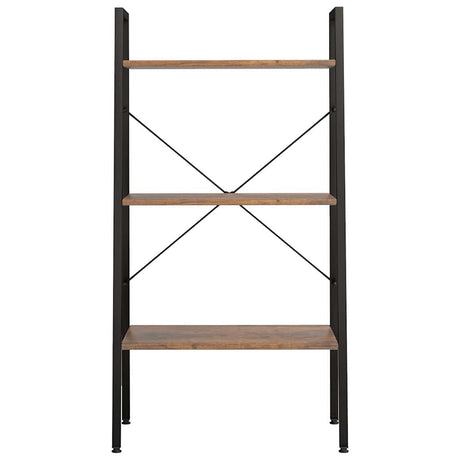 Vidaxl opbergmeubel met 3 lagen 56x35x108 cm donkerbruin en zwart