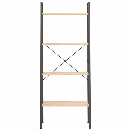 Vidaxl ladderrek met 4 schappen 56x35x140 cm lichtbruin en zwart