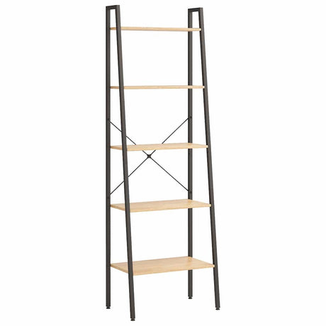 Vidaxl opbergmeubel met 5 lagen 56x35x174 cm lichtbruin en zwart