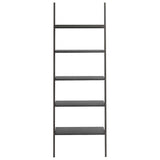 Vidaxl ladderrek met 5 schappen 64x34x185,5 cm zwart
