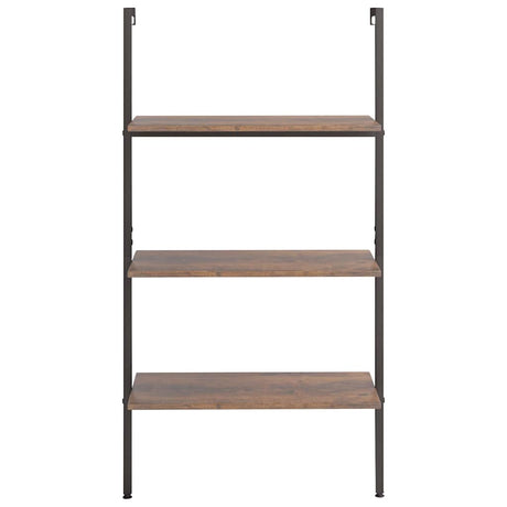 Vidaxl ladderrek met 3 schappen 64x35x120,5 cm donkerbruin en zwart