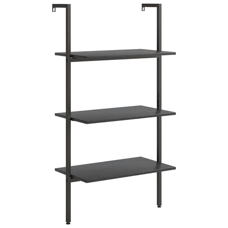 Vidaxl ladderrek met 3 schappen 64x35x120,5 cm zwart