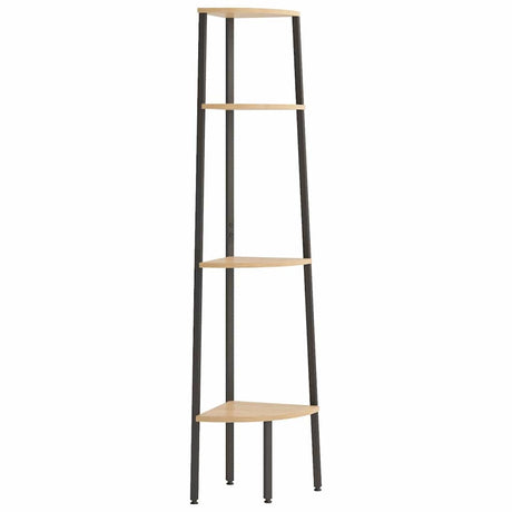 Vidaxl hoekkast met 4 lagen lichtbruin en zwart 45,5x31,5x150 cm