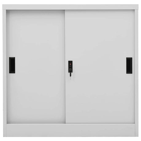 Vidaxl kantoorkast met schuifdeuren 90x40x90 cm staal lichtgrijs