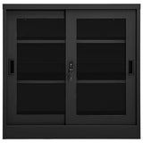 Vidaxl roldeurkast 90x40x90 cm staal antracietkleurig