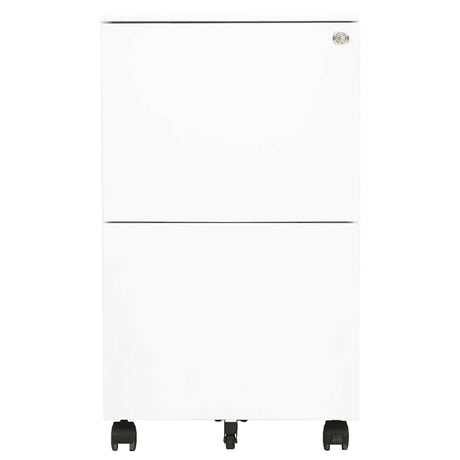 Vidaxl ladeblok verrijdbaar 39x45x67 cm staal wit