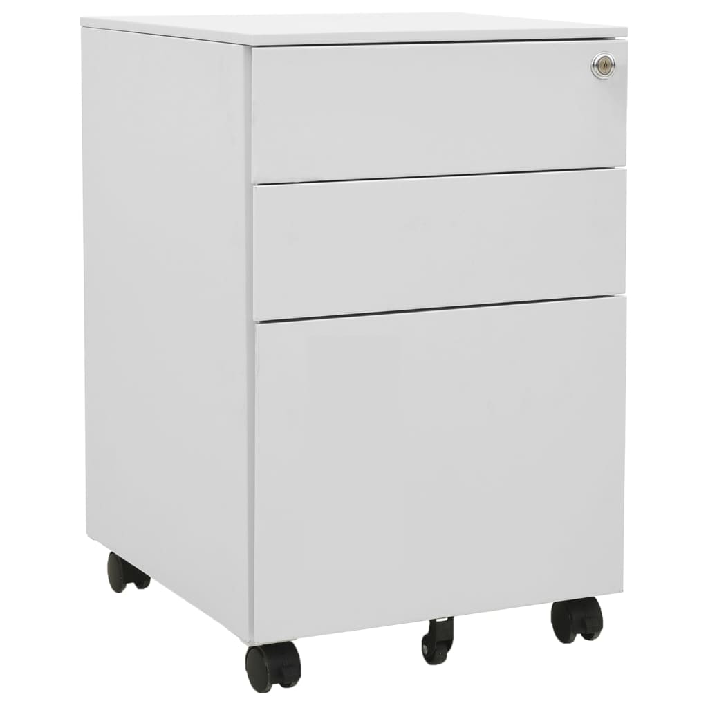 Vidaxl ladeblok verrijdbaar 39x45x60 cm staal lichtgrijs