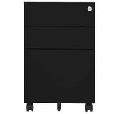 Vidaxl ladeblok verrijdbaar 39x45x60 cm staal zwart