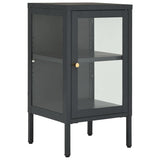 Vidaxl dressoir 38x35x70 cm staal en glas antracietkleurig