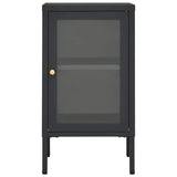 Vidaxl dressoir 38x35x70 cm staal en glas antracietkleurig