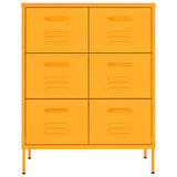 Vidaxl ladekast 80x35x101,5 cm staal mosterdgeel