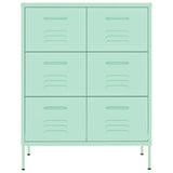 Vidaxl ladekast 80x35x101,5 cm staal mint