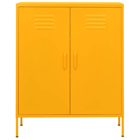 Vidaxl opbergkast 80x35x101,5 cm staal mosterdgeel