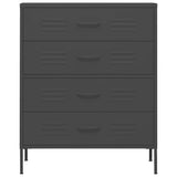 Vidaxl ladekast 80x35x101,5 cm staal antracietkleurig