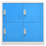 Vidaxl lockerkast 90x45x92,5 cm staal lichtgrijs en blauw