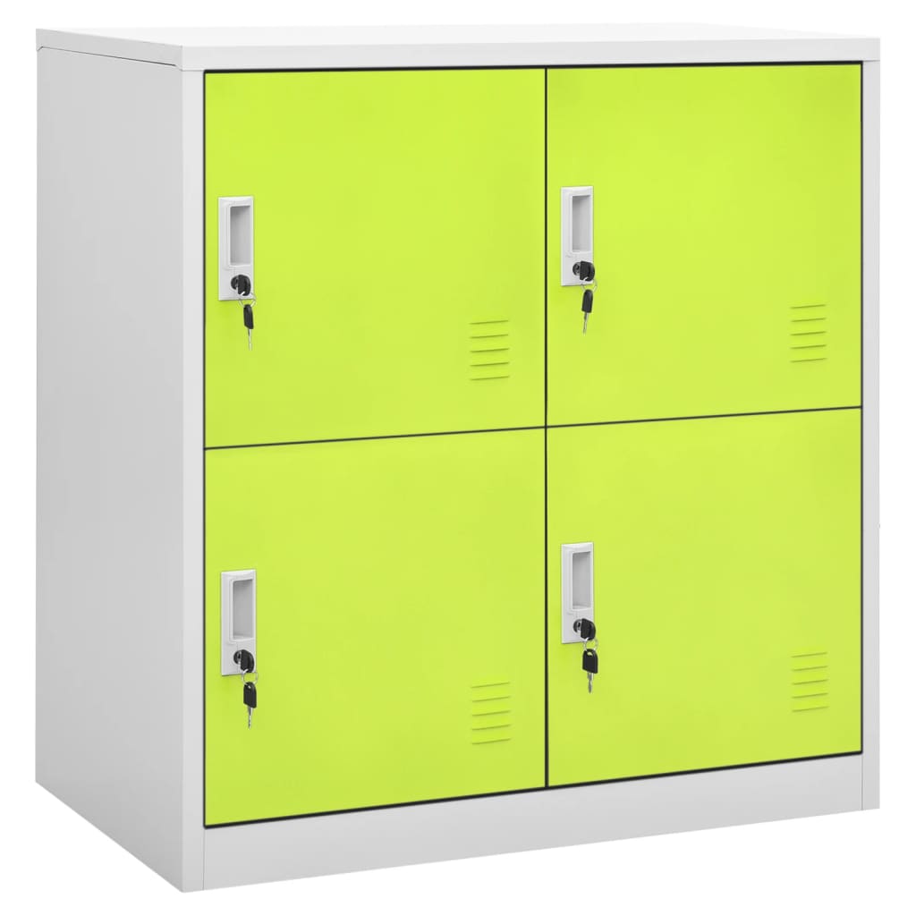 Vidaxl lockerkast 90x45x92,5 cm staal lichtgrijs en groen