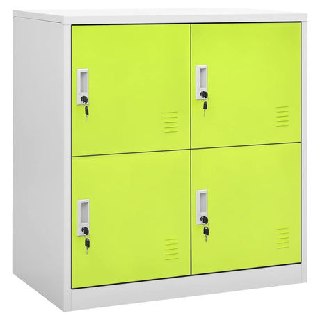 Vidaxl lockerkast 90x45x92,5 cm staal lichtgrijs en groen
