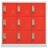 Vidaxl lockerkast 90x45x92,5 cm staal lichtgrijs en rood