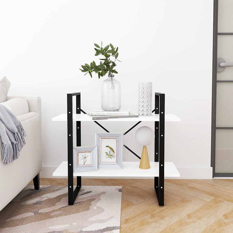 Vidaxl boekenkast met 2 schappen 80x30x70 cm bewerkt hout wit
