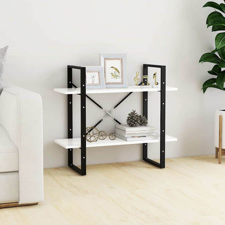 Vidaxl boekenkast met 2 schappen 80x30x70 cm bewerkt hout wit