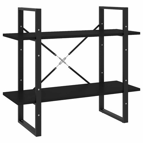 Vidaxl boekenkast met 2 schappen 80x30x70 cm bewerkt hout zwart
