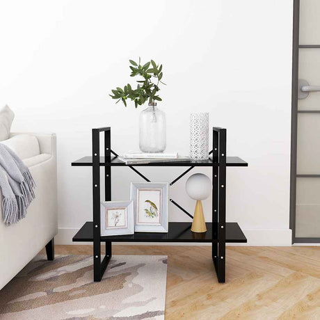 Vidaxl boekenkast met 2 schappen 80x30x70 cm bewerkt hout zwart