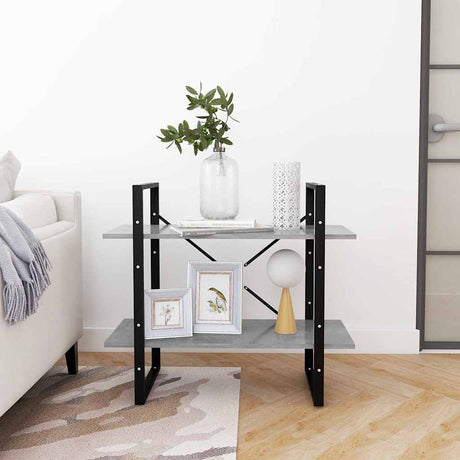 Vidaxl boekenkast met 2 schappen 80x30x70 cm bewerkt hout betongrijs