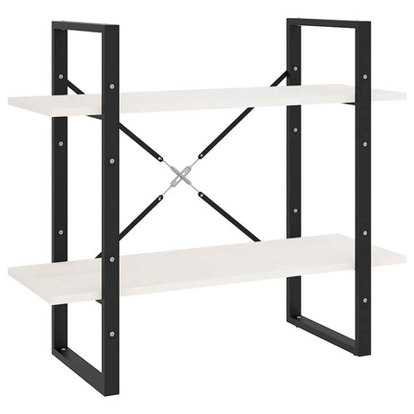 Vidaxl boekenkast met 2 schappen 80x30x70 cm massief grenenhout wit
