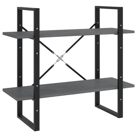 Vidaxl boekenkast met 2 schappen 80x30x70 cm massief grenenhout grijs