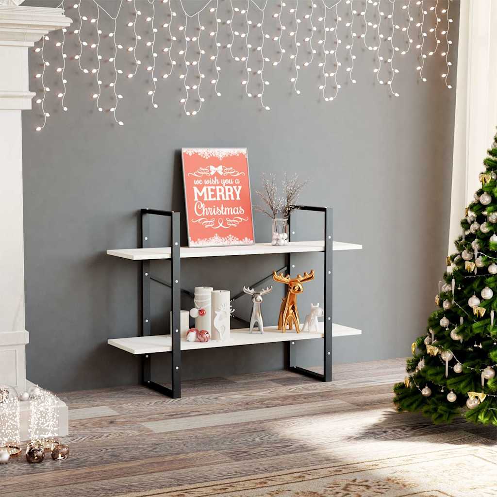 Vidaxl boekenkast met 2 schappen 100x30x70 cm massief grenenhout wit