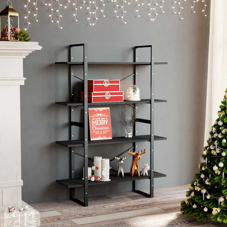 Vidaxl boekenkast met 4 schappen 100x30x140 cm spaanplaat grijs