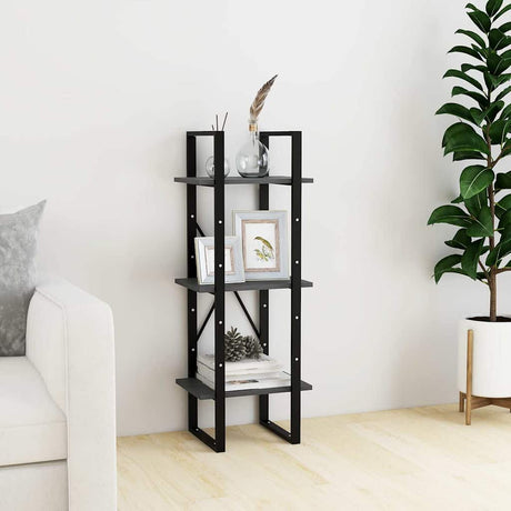 Vidaxl boekenkast met 3 schappen 40x30x105 cm massief grenenhout grijs