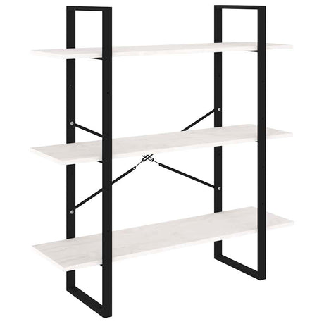 Vidaxl boekenkast met 3 schappen 100x30x105 cm massief grenenhout wit