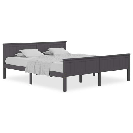 Vidaxl bedframe massief grenenhout grijs 200x200 cm