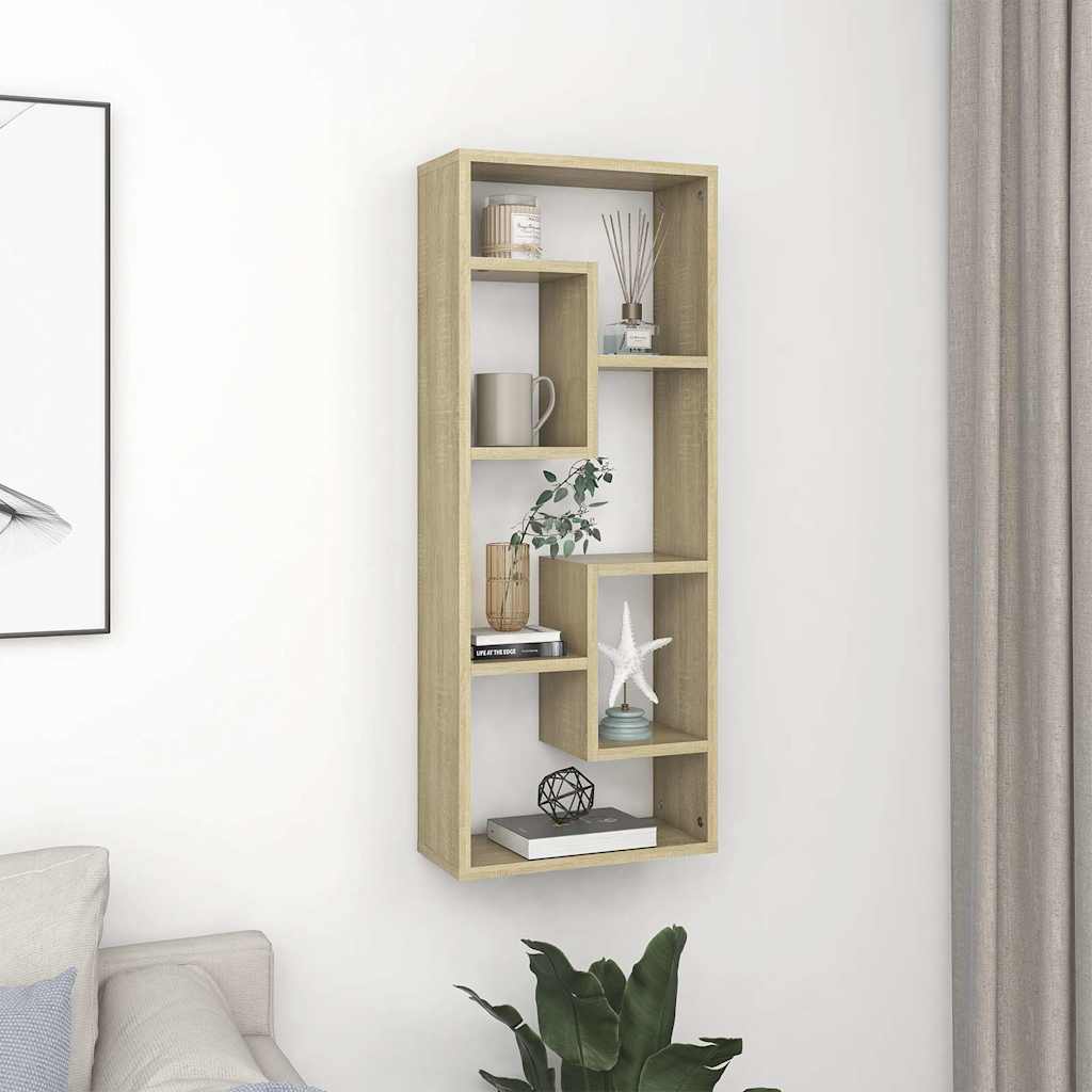 Vidaxl wandschap 36x16x90 cm bewerkt hout sonoma eikenkleurig