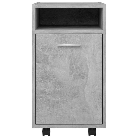 Vidaxl bijzetkast met wielen 33x38x60 cm bewerkt hout betongrijs