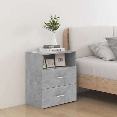 Vidaxl nachtkastjes 2 st 50x32x60 cm betongrijs