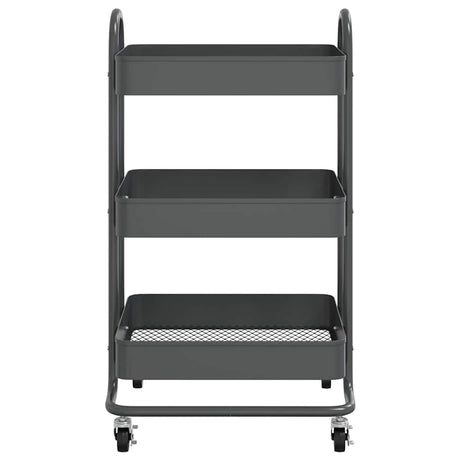 Vidaxl trolley 3-laags 43x34x79 cm staal antracietkleurig