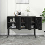 Vidaxl dressoir 105x35x75 cm staal zwart