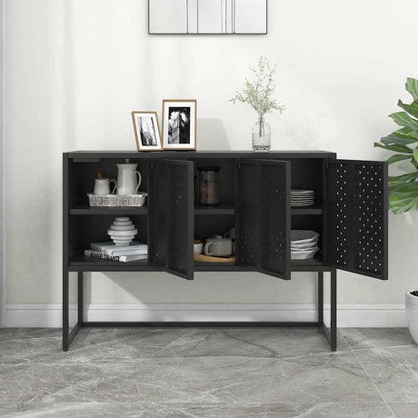 Vidaxl dressoir 105x35x75 cm staal zwart