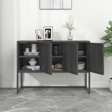Vidaxl dressoir 105x35x75 cm staal antracietkleurig