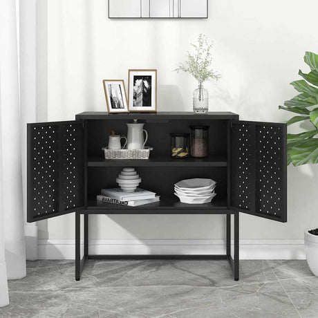 Vidaxl dressoir 75x35x75 cm staal zwart