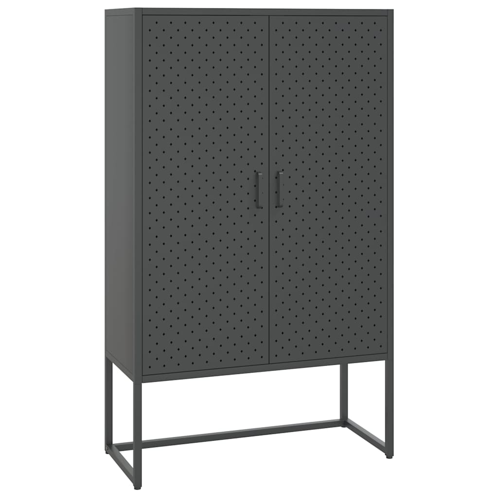 Vidaxl hoge kast 80x35x135 cm staal antracietkleurig